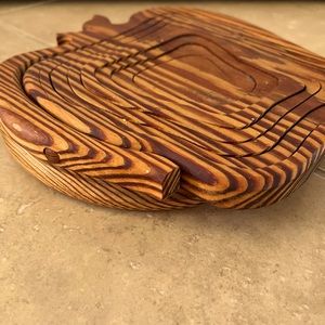 Collapsible wooden basket.